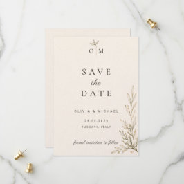 Botanische Olijftak Save the Date Kaart