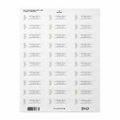 Botanische Olijftak Terug Adres Etiket (Full Sheet)