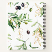 Botanische Olijftakken Receptenorganisator Notitieboek (Achterkant)