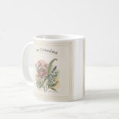 Botanische oma cadeau koffiemok (Voorkant links)
