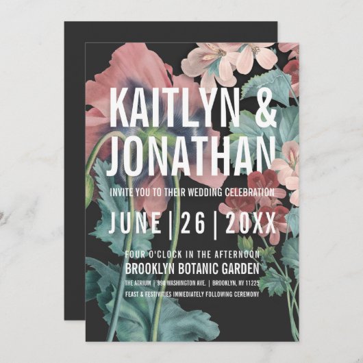 Botanische Omarm Huwelijksuitnodigingen Kaart (Voorkant / Achterkant)