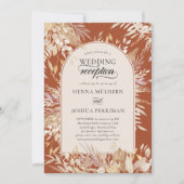Botanische omlijste boog terracotta huwelijksrecep kaart (Voorkant)