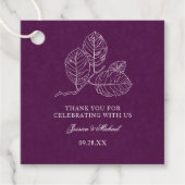 Botanische omtrek Paarse Damask Elegant Wedding Bedankjes Labels (Voorkant)