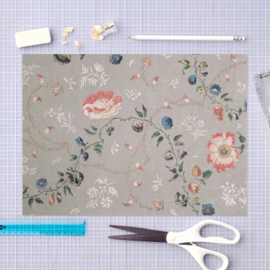 Botanische ontleeppapier Grijze roze bloemen Tissuepapier (Craft)