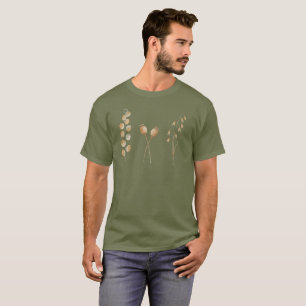 Botanische Oogst Trio – Minimalistische Waterverf T-shirt