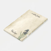 botanische opstanden op perkament met naam post-it® notes (Schuin)