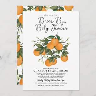 Botanische Oranje Citrusschijf door Baby shower Kaart