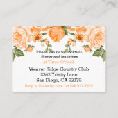 Botanische Oranje Floral - Ontvangst Informatiekaartje (Achterkant)