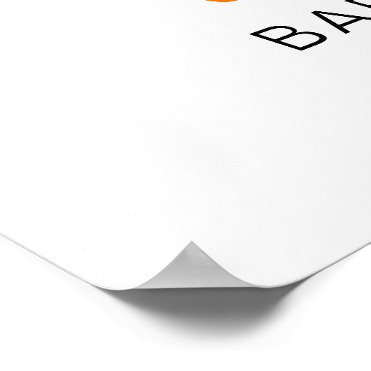 Botanische oranje kleine lieve baby shower welkom poster (Hoek)