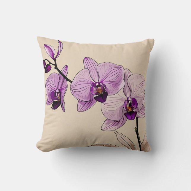 Botanische orchidee elegant kussen (Voorkant)