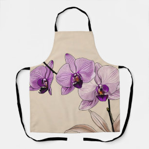 Botanische orchidee elegant schort