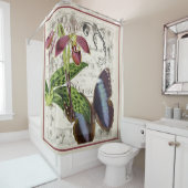  botanische orchidee en vlinder douchegordijn (In situ)