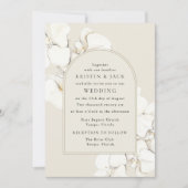 Botanische orchidee Floral Digital Wedding Kaart (Voorkant)