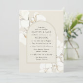 Botanische orchidee Floral Digital Wedding Kaart (Staand voorkant)