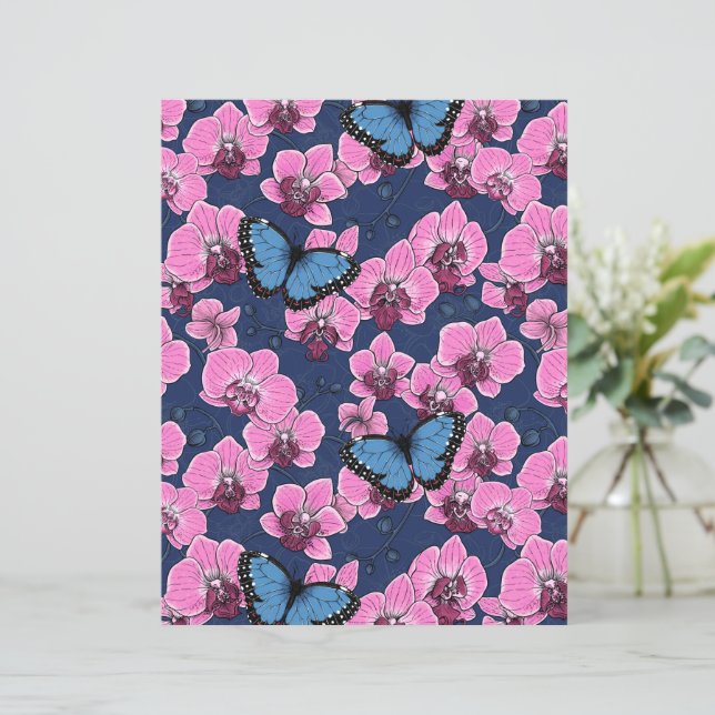 Botanische Orchideeën Tuin met Vlinders (Staand voorkant)