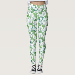 Botanische orchideeën tuin met vlinders in het gro leggings