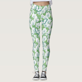 Botanische orchideeën tuin met vlinders in het gro leggings