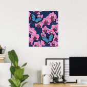 Botanische Orchideeëntuin met Vlinders Poster (Thuiskantoor)