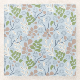 Botanische organische vormen glazen onderzetter