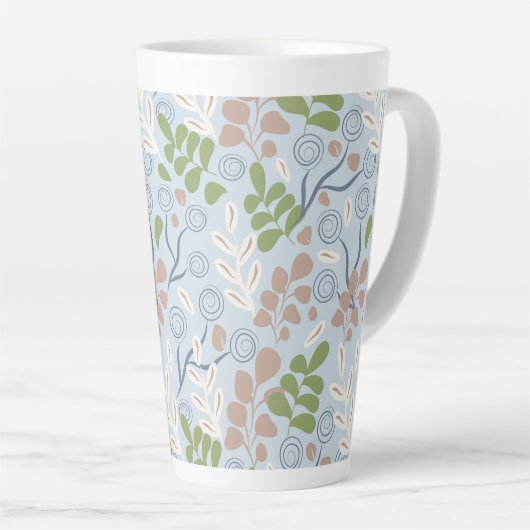 Botanische organische vormen latte mok (Rechterhoek)