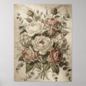 Botanische Oude Bloemen  Poster (Voorkant)