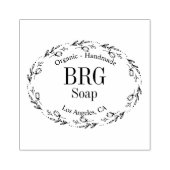 Botanische ovaal | Monogrammen organische handgema Rubberstempel (Afrduk)