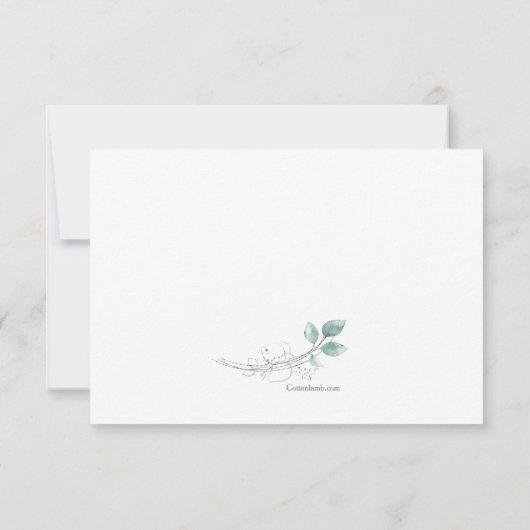 Botanische Ovale Sympathie Dank u kaart (Achterkant)