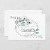 Botanische Ovale Sympathie Dank u kaart (Voorkant / Achterkant)