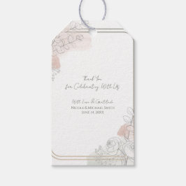 Botanische overzicht Sage & Blush bloemen bruiloft Cadeaulabel