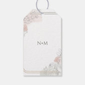Botanische overzicht Sage & Blush bloemen bruiloft Cadeaulabel (Achterkant)