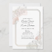 Botanische Overzicht Sage Blush Bruiloftsborrel Kaart (Voorkant)