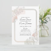 Botanische Overzicht Sage Blush Bruiloftsborrel Kaart (Staand voorkant)