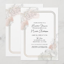 Botanische Overzicht Sage Blush Bruiloftsborrel Kaart