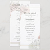 Botanische overzicht salie & blos bloem bruiloft menu (Voorkant / Achterkant)