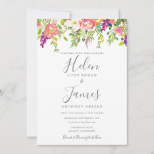 Botanische paars Peach Flowers Weddenschap