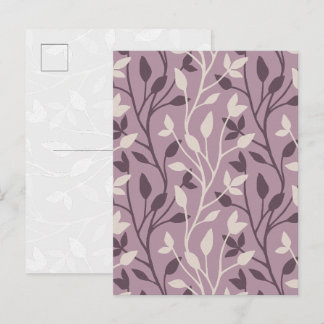 Botanische paarse blad elegante minimale vlak briefkaart