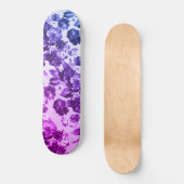 Botanische  paarse blauwe gradiënt roos floraal persoonlijk skateboard (Voorkant)