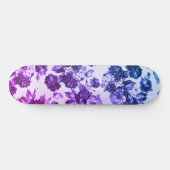 Botanische paarse blauwe gradiënt roos floraal persoonlijk skateboard (Horizontaal)