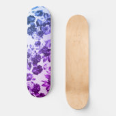Botanische paarse blauwe gradiënt roos floraal persoonlijk skateboard (Voorkant)