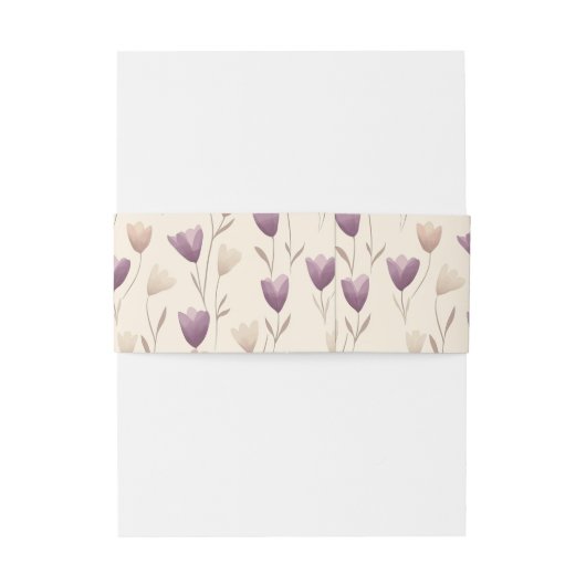  botanische Paarse bloemen bruiloft Uitnodigingen Wikkel (Achterkant Voorbeeld)