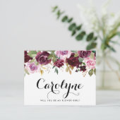 Botanische paarse bloemen zullen je mijn bloem zij briefkaart (Staand voorkant)