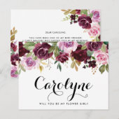 Botanische paarse bloemen zullen je mijn bloem zij briefkaart (Voorkant / Achterkant)