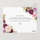 Botanische paarse bloemen zullen je mijn bloem zij briefkaart (Achterkant)