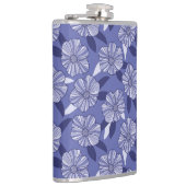 Botanische Paarse Bloemenlijn Kunst Heupfles (Rechts)