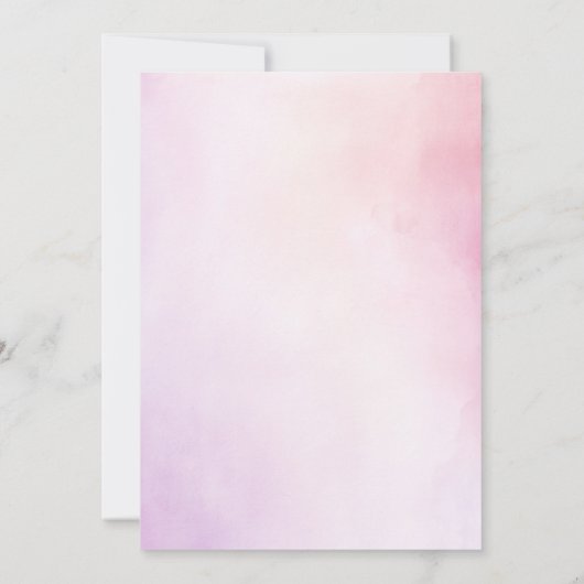 Botanische Paarse en Roze Bloemen Boho Huwelijk Kaart (Achterkant)