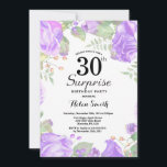 Botanische Paarse Floral Surprise 30th Birthday Kaart<br><div class="desc">Botanische Paarse Floral Surprise 30th Birthday Invitation. Floral Pink Peonies Birthday Invitation for Women. Waterverf Floral Flower. Elegant roze en Peony Flowers. Volwassen verjaardag. Witte achtergrond. Zwart-wit. 13e 15e 16e 18e 21e 30e 40e 50e 60e 70e 90e 100e, Alle leeftijden. Voor verdere aanpassing, te klikken gelieve de knoop "van de...</div>