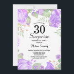 Botanische Paarse Floral Surprise 30th Birthday Kaart<br><div class="desc">Botanische Paarse Floral Surprise 30th Birthday Invitation. Floral Pink Peonies Birthday Invitation for Women. Waterverf Floral Flower. Elegant roze en Peony Flowers. Volwassen verjaardag. Witte achtergrond. Zwart-wit. 13e 15e 16e 18e 21e 30e 40e 50e 60e 70e 90e 100e, Alle leeftijden. Voor verdere aanpassing, te klikken gelieve de knoop "van de...</div>