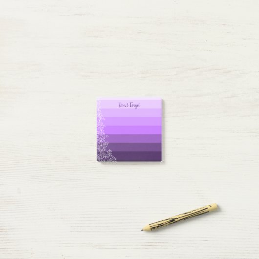 Botanische Paarse gestreept gradiënt Vergeet niet Post-it® Notes (Op bureau)