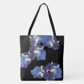 Botanische Paarse Iris Flowers Art Canvas tas (Voorkant)