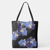 Botanische Paarse Iris Flowers Art Canvas tas (Achterkant)